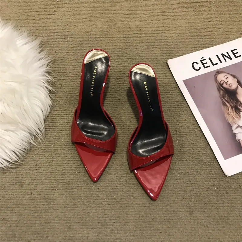 Women's Stiletto High Heel Sandals - 2025 Fashion Open Toe Half Slippers - Elegant Pointed Toe Fairy Style Outerwear Shoes showcase 15