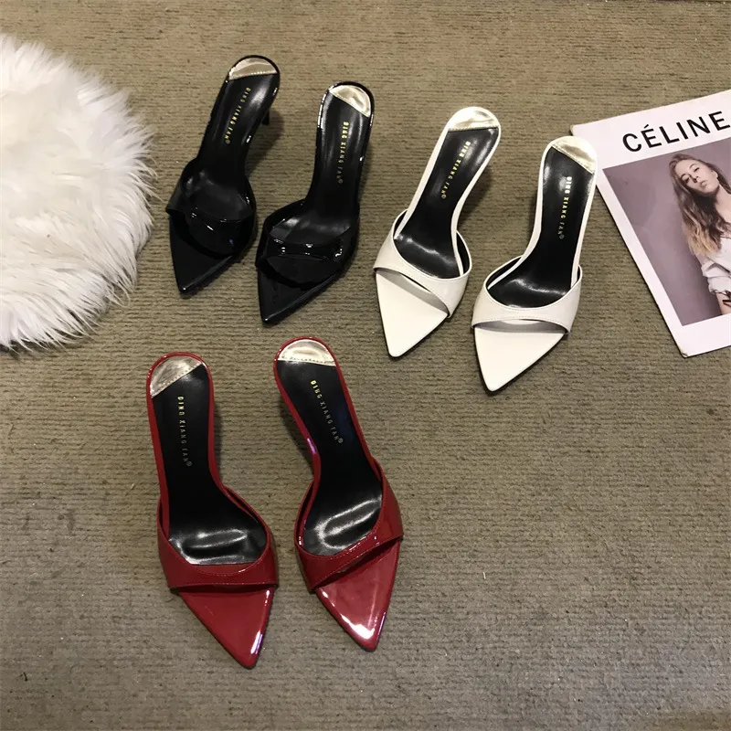 Women's Stiletto High Heel Sandals - 2025 Fashion Open Toe Half Slippers - Elegant Pointed Toe Fairy Style Outerwear Shoes showcase 1