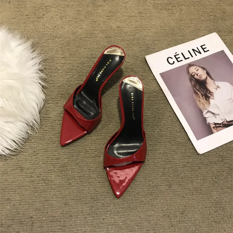 Women's Stiletto High Heel Sandals - 2025 Fashion Open Toe Half Slippers - Elegant Pointed Toe Fairy Style Outerwear Shoes showcase 16