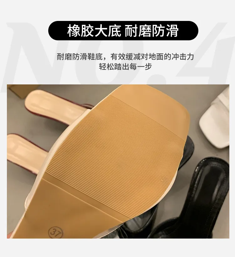 Women's High Heel Slippers - French Style Stiletto Heel Slip-Ons with Bow - 2025 Summer Fashion Square Toe Sandals for Women showcase 17