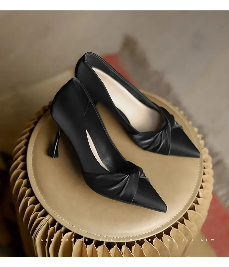 Women's Off-White Stiletto Heels Pointed Toe Professional Work Shoes 2025 Spring Collection - Comfortable, Non-Slip, Elegant High Heels for Art Exams, Broadcasting, Hosting showcase 15