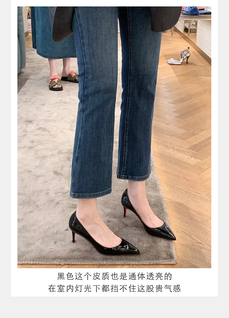 Women's Pointed Toe High Heels Stilettos Genuine Sheepskin Leather Red Bottom Court Shoes Comfortable Slip-On Dress Pumps for Work Party Wedding showcase 19