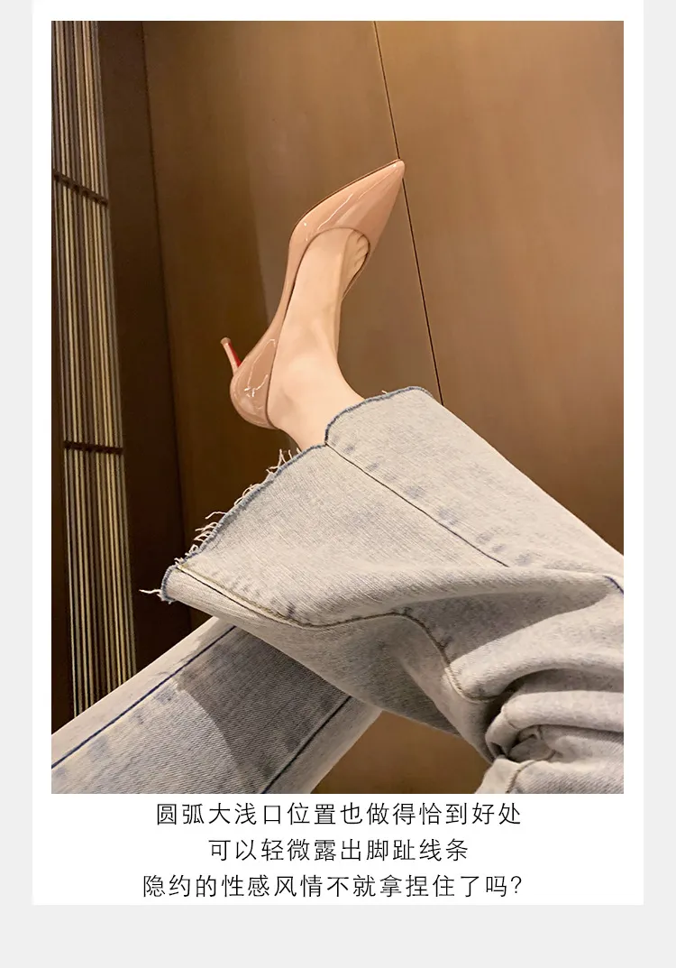Women's Pointed Toe High Heels Stilettos Genuine Sheepskin Leather Red Bottom Court Shoes Comfortable Slip-On Dress Pumps for Work Party Wedding showcase 12