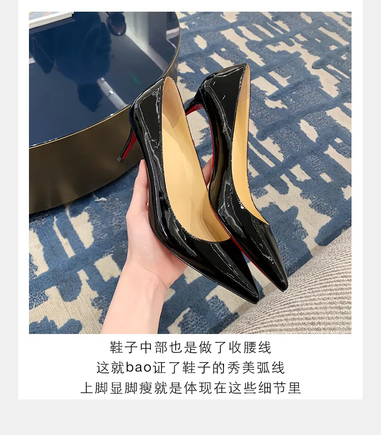 Women's Pointed Toe High Heels Stilettos Genuine Sheepskin Leather Red Bottom Court Shoes Comfortable Slip-On Dress Pumps for Work Party Wedding showcase 10