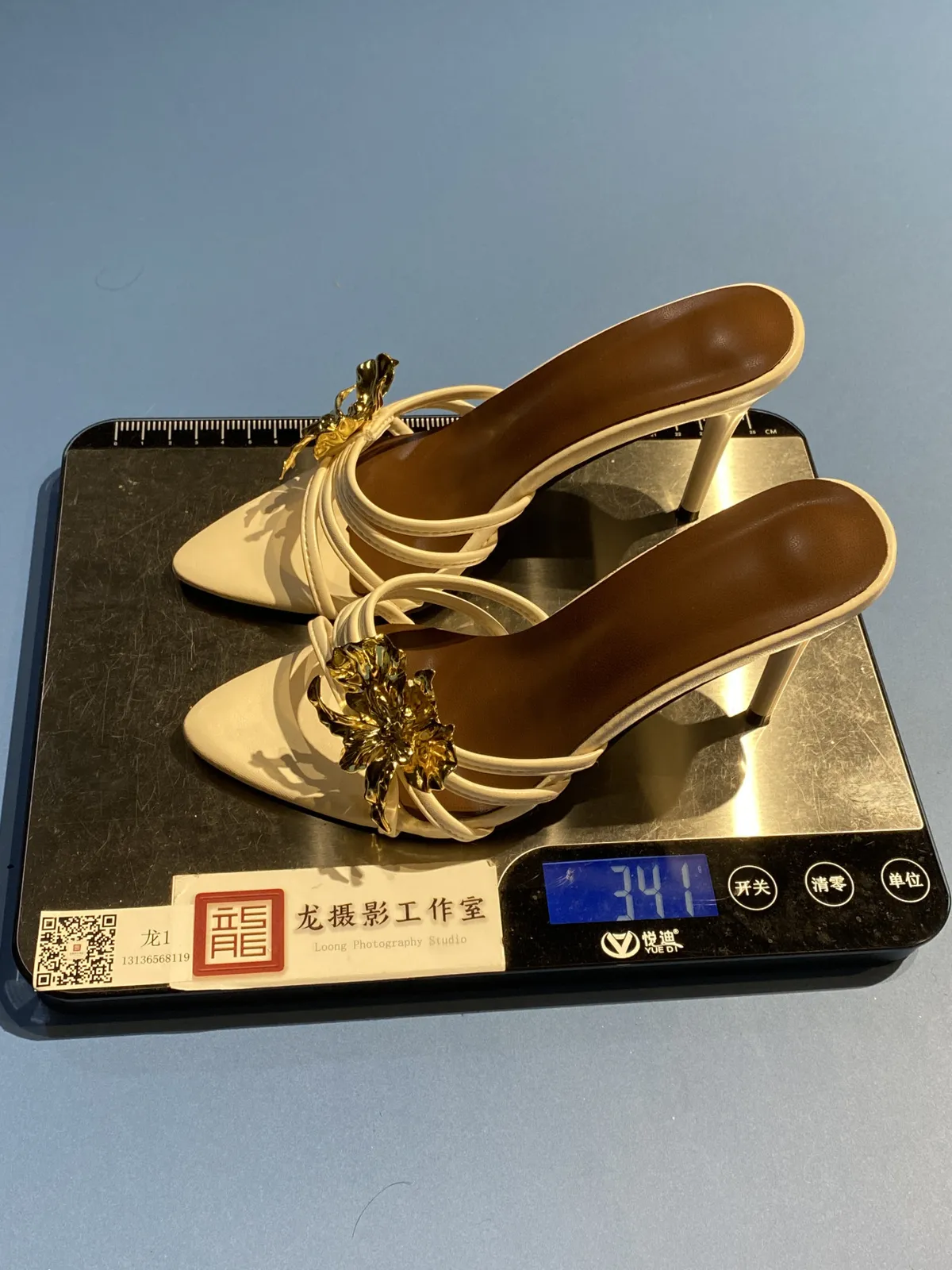 Women's Summer Heeled Sandals with Metal Flower Decoration, Pointed Toe Stiletto Heel Slippers, Plus Size Fashionable Party Shoes for Women showcase 1