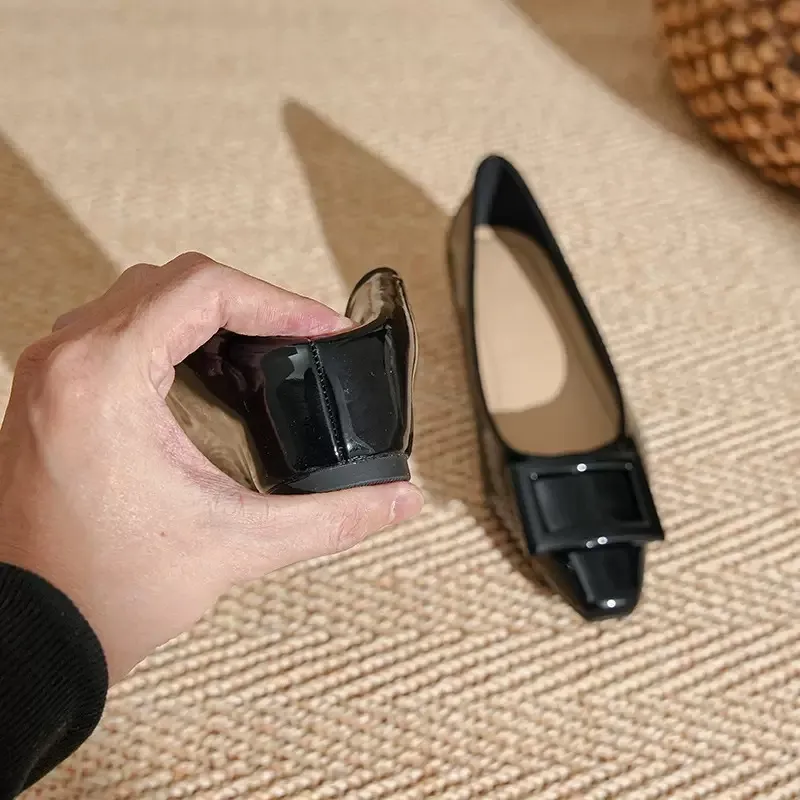 Women's Classic Square Buckle Work Heels - Thick Heel, Square Toe, Elegant Style High Heel Shoes for Spring - Studiolee Grape Mom thumbnail 9