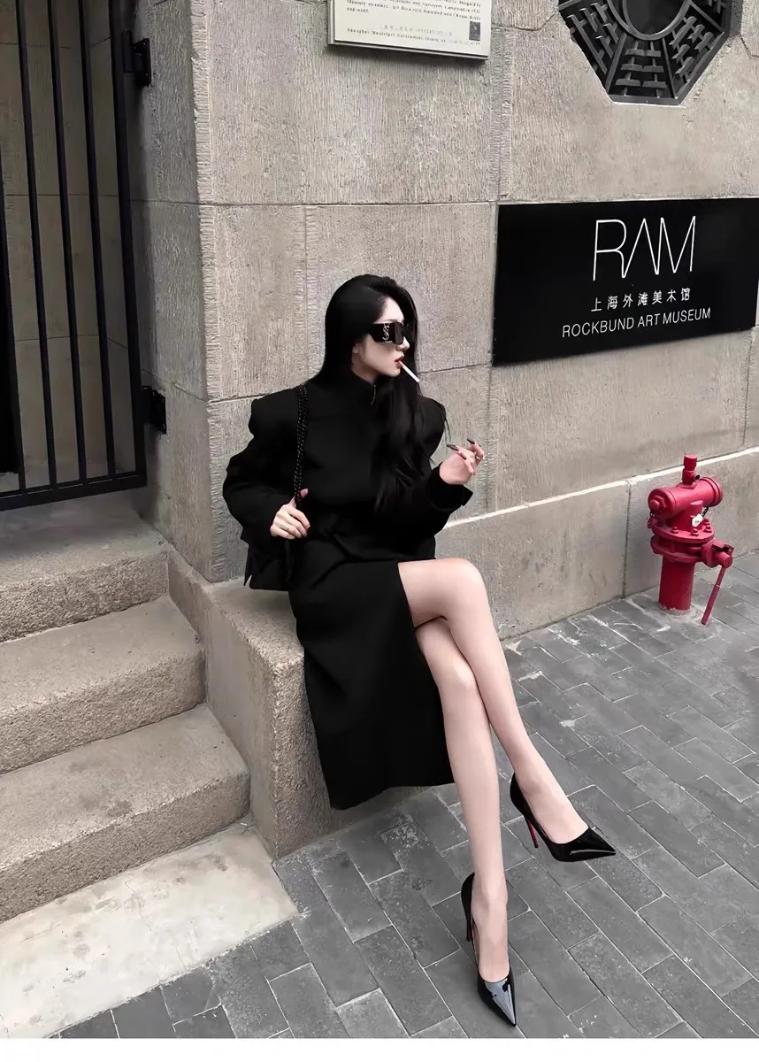 Women's Black Pointed-Toe High Heels with Red Soles - Comfortable Stiletto Shoes for Party, Wedding, or Everyday Fashion - Versatile and Sexy Spring Style showcase 7
