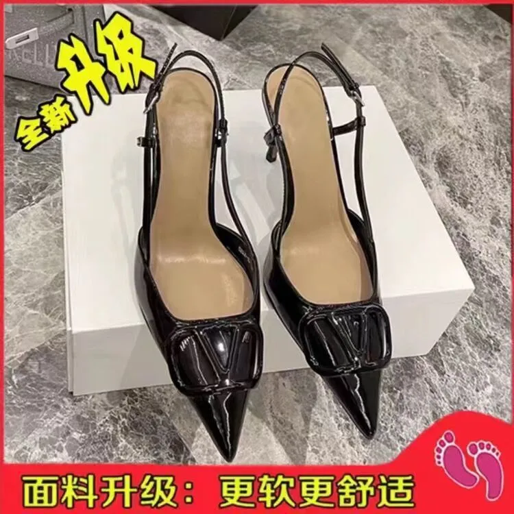 Women's Stiletto High Heels 2024 Spring Fashion Pointed Toe Buckle Sandals Elegant Outer Wear Shoes for Ladies Solid Color All-Match thumbnail 8