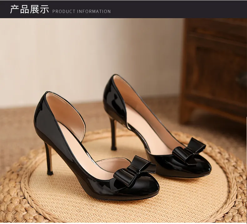 Women's Nude High Heels Stiletto Pumps - Elegant Patent Leather Bow Accent, Pointed Toe Dress Shoes for Parties, Weddings, and Special Occasions - 2025 Style showcase 7