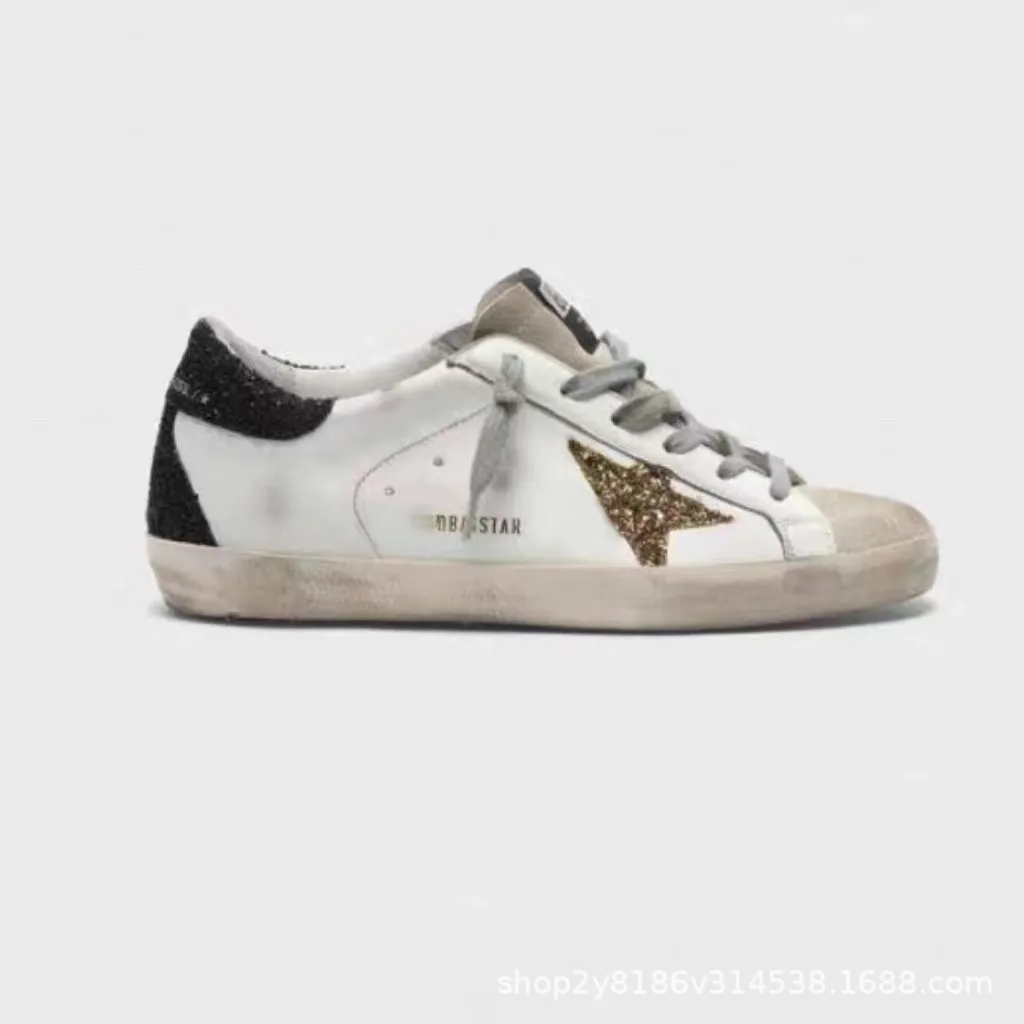 Golden Goose Style Distressed Sneakers for Men & Women - Classic Leather Look, All-Match Fashion Sneakers, Increased Height, Comfortable Board Shoes showcase 7