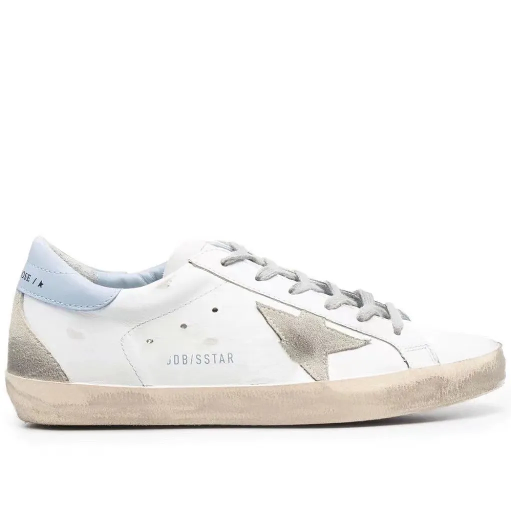 Golden Goose Style Distressed Sneakers for Men & Women - Classic Leather Look, All-Match Fashion Sneakers, Increased Height, Comfortable Board Shoes showcase 12