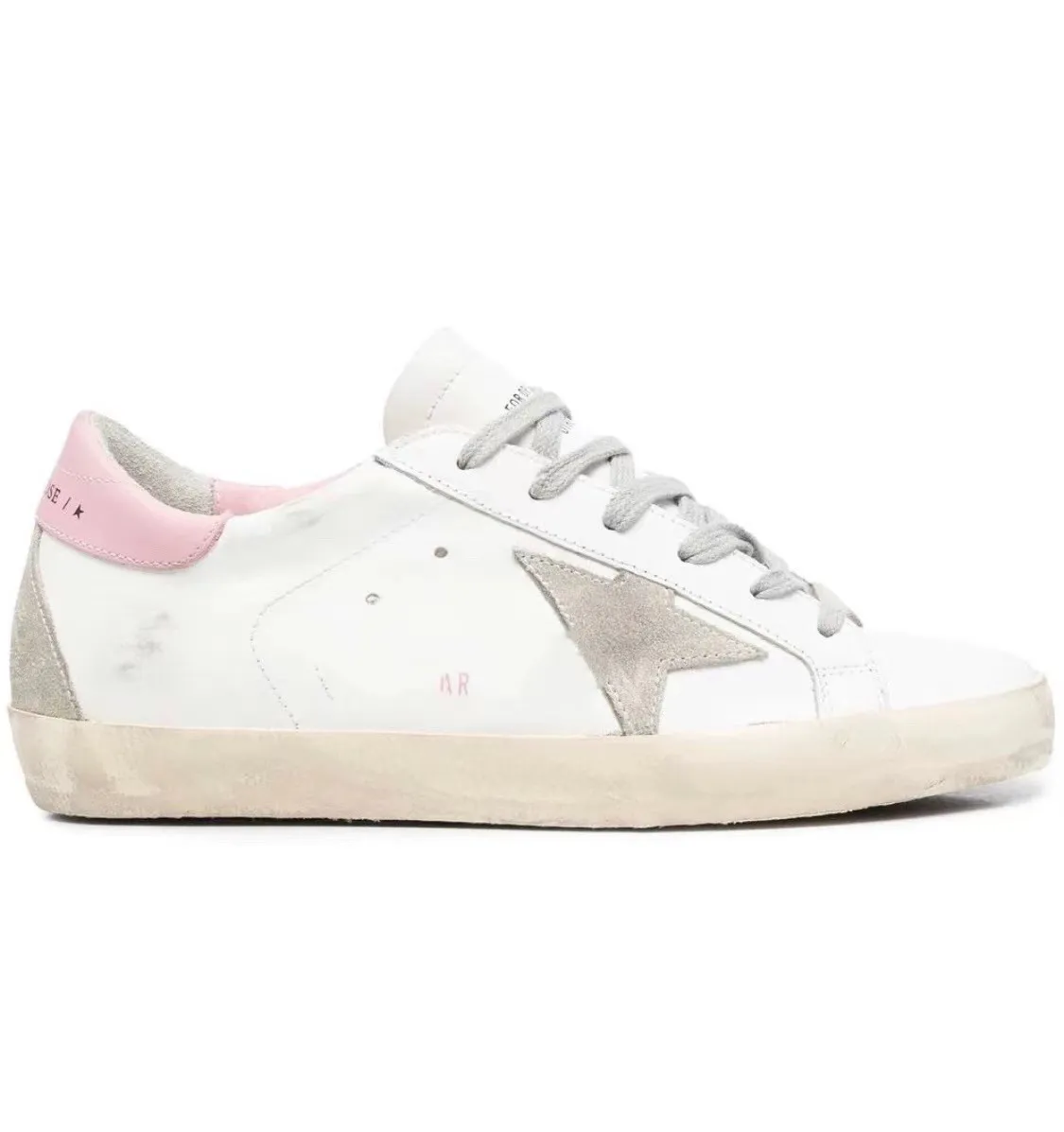 Golden Goose Style Distressed Sneakers for Men & Women - Classic Leather Look, All-Match Fashion Sneakers, Increased Height, Comfortable Board Shoes showcase 15
