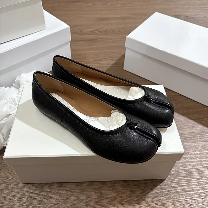 MM6 Margiela Women's Pleated Leather Ballet Flats - Genuine Leather Toe, Soft Sheepskin, Casual Folding Shoes for Ladies thumbnail 8