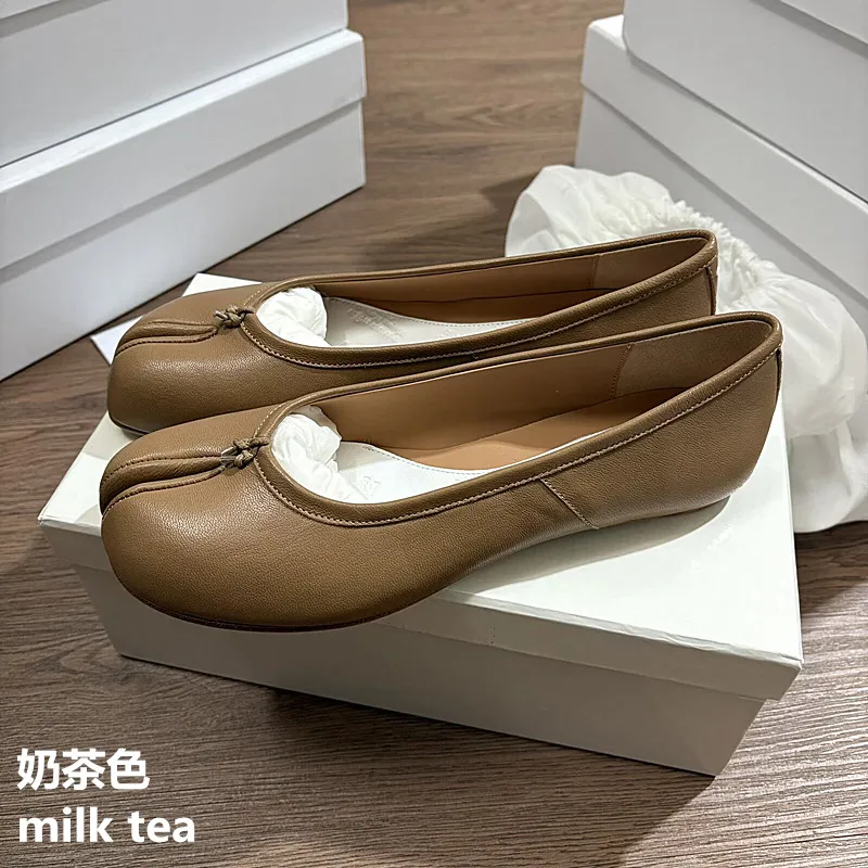 MM6 Margiela Women's Pleated Leather Ballet Flats - Genuine Leather Toe, Soft Sheepskin, Casual Folding Shoes for Ladies thumbnail 7