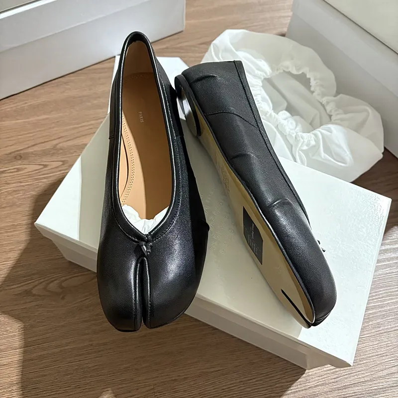 MM6 Margiela Women's Pleated Leather Ballet Flats - Genuine Leather Toe, Soft Sheepskin, Casual Folding Shoes for Ladies showcase 7