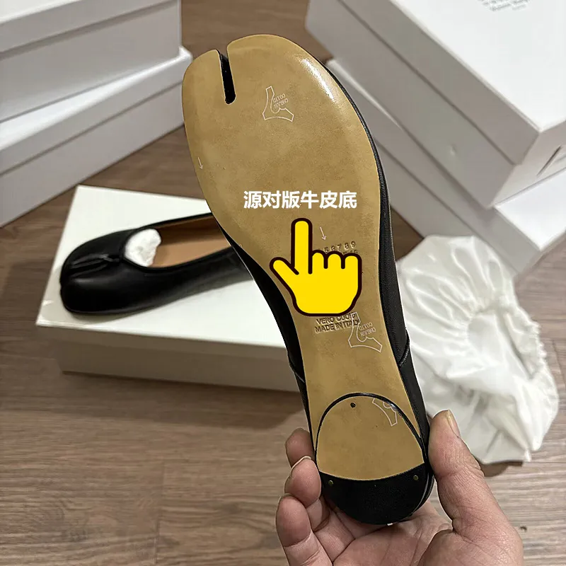 MM6 Margiela Women's Pleated Leather Ballet Flats - Genuine Leather Toe, Soft Sheepskin, Casual Folding Shoes for Ladies showcase 19