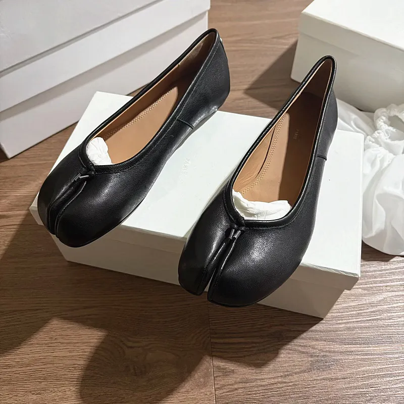 MM6 Margiela Women's Pleated Leather Ballet Flats - Genuine Leather Toe, Soft Sheepskin, Casual Folding Shoes for Ladies showcase 14