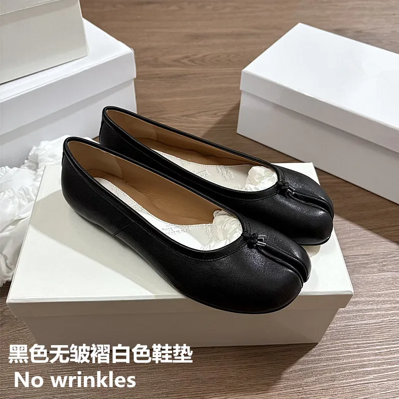 MM6 Margiela Women's Pleated Leather Ballet Flats - Genuine Leather Toe, Soft Sheepskin, Casual Folding Shoes for Ladies showcase 16