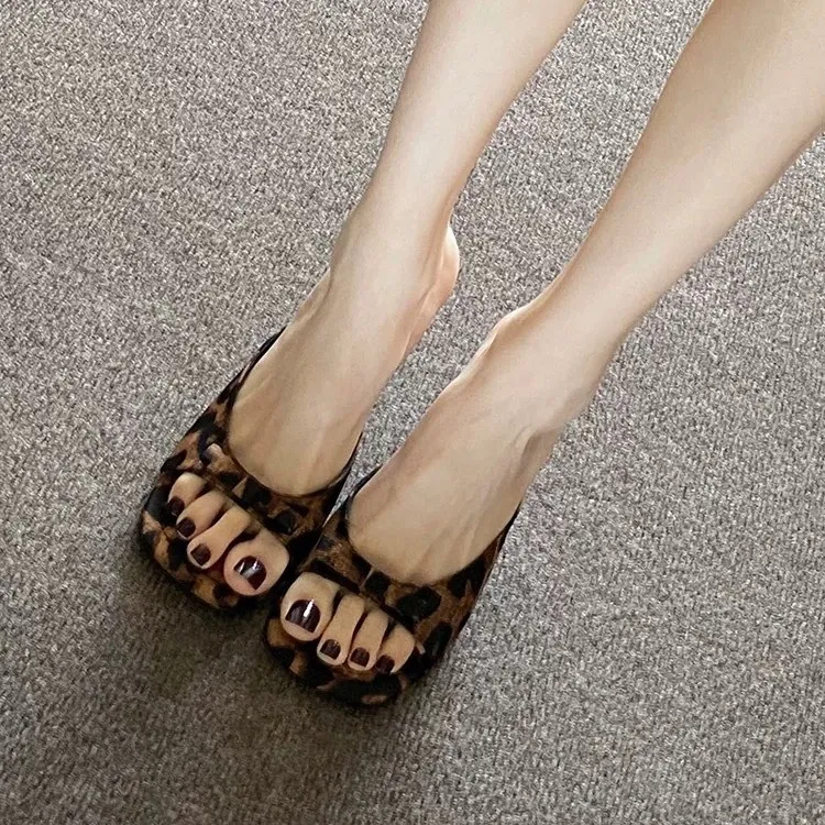 Leopard Print High Heels for Women - 2025 Summer Stiletto Sandals with Bow, Open Toe, Sexy Party & Evening Wear thumbnail 4