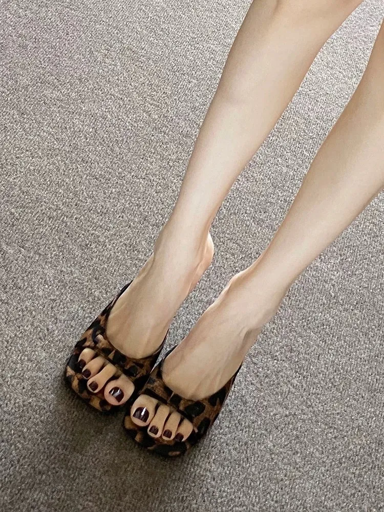 Leopard Print High Heels for Women - 2025 Summer Stiletto Sandals with Bow, Open Toe, Sexy Party & Evening Wear showcase 6