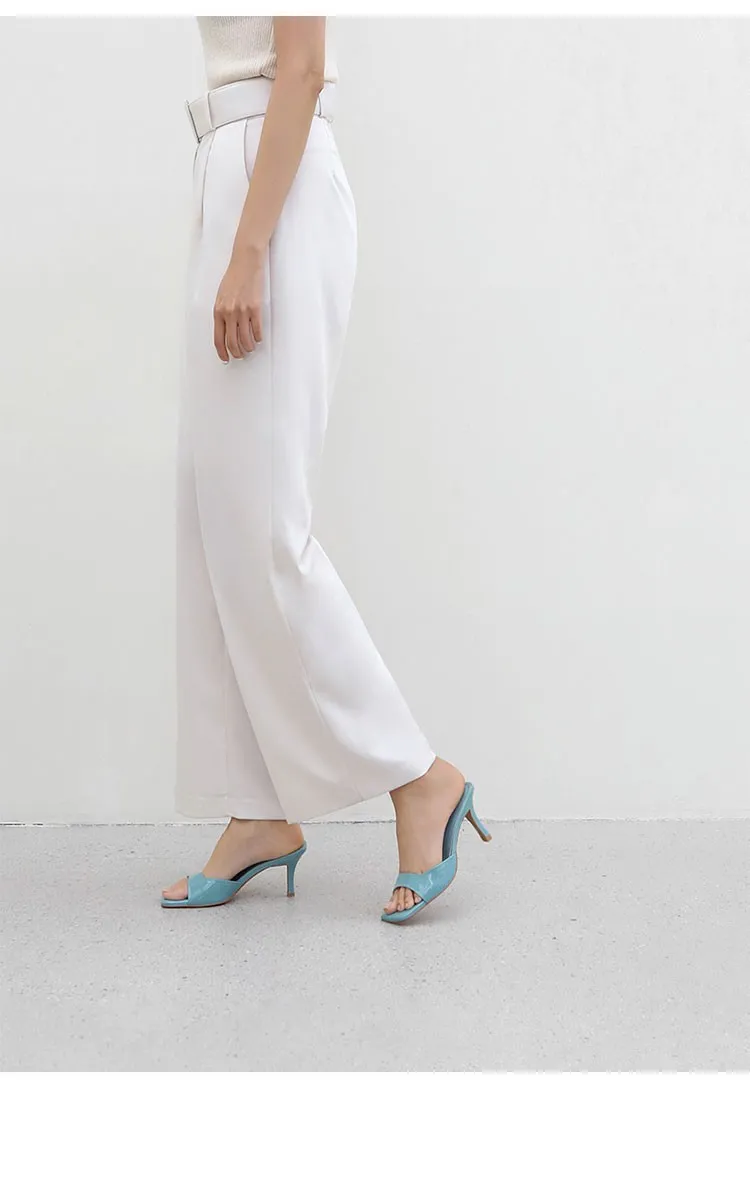 Women's Patent Leather High Heel Sandals - 2023 Summer British Style Square Heel Slippers - Plus Size Comfortable Fashion showcase 5