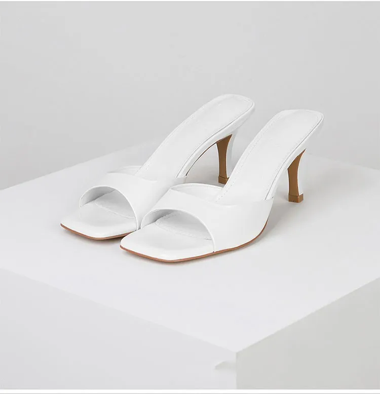 Women's Patent Leather High Heel Sandals - 2023 Summer British Style Square Heel Slippers - Plus Size Comfortable Fashion showcase 1