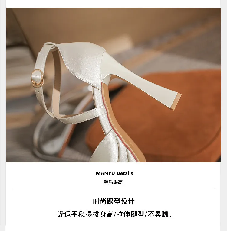 Women's Pointed Toe High Heels Platform Wedding Shoes - Elegant Double Layer Waterproof Bridal Pumps for Parties & Special Occasions - 2024 Fashion showcase 6