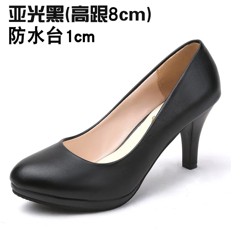 Matte Black - 8cm Heel