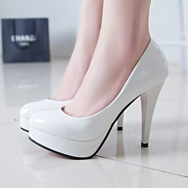 Women's High Heels Sexy Patent Leather Round Toe Stiletto Heel Fashion Party Shoes for Women Wholesale thumbnail 1
