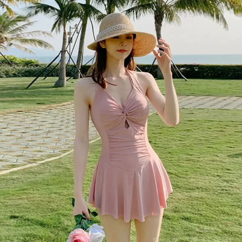 Women's One-Piece Swimsuit - Avocado Green Slimming Sports Swimwear for Hot Springs, Vacation, and Swimming thumbnail 8