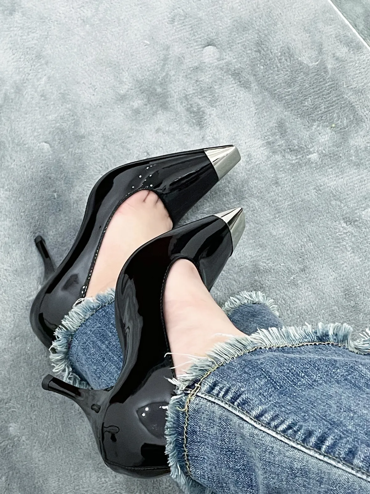 Rose Park Chae-Young's Same Style High Heels, Exclusively Available for Cross-Border Sales in 2023, Metal Square-Toe Single-Strap Closed-Toe Sandals with Back Straps showcase 18