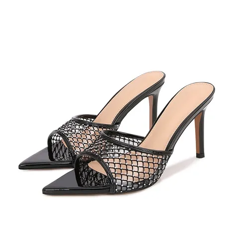 Women's Summer High Heel Mules Sandals - European American Style Pointed Toe Sexy Fashion Outdoor Slip-Ons for Ladies showcase 4