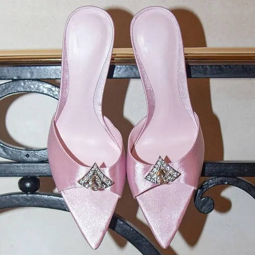 Women's Summer High Heel Mules Sandals - European American Style Pointed Toe Sexy Fashion Outdoor Slip-Ons for Ladies showcase 10