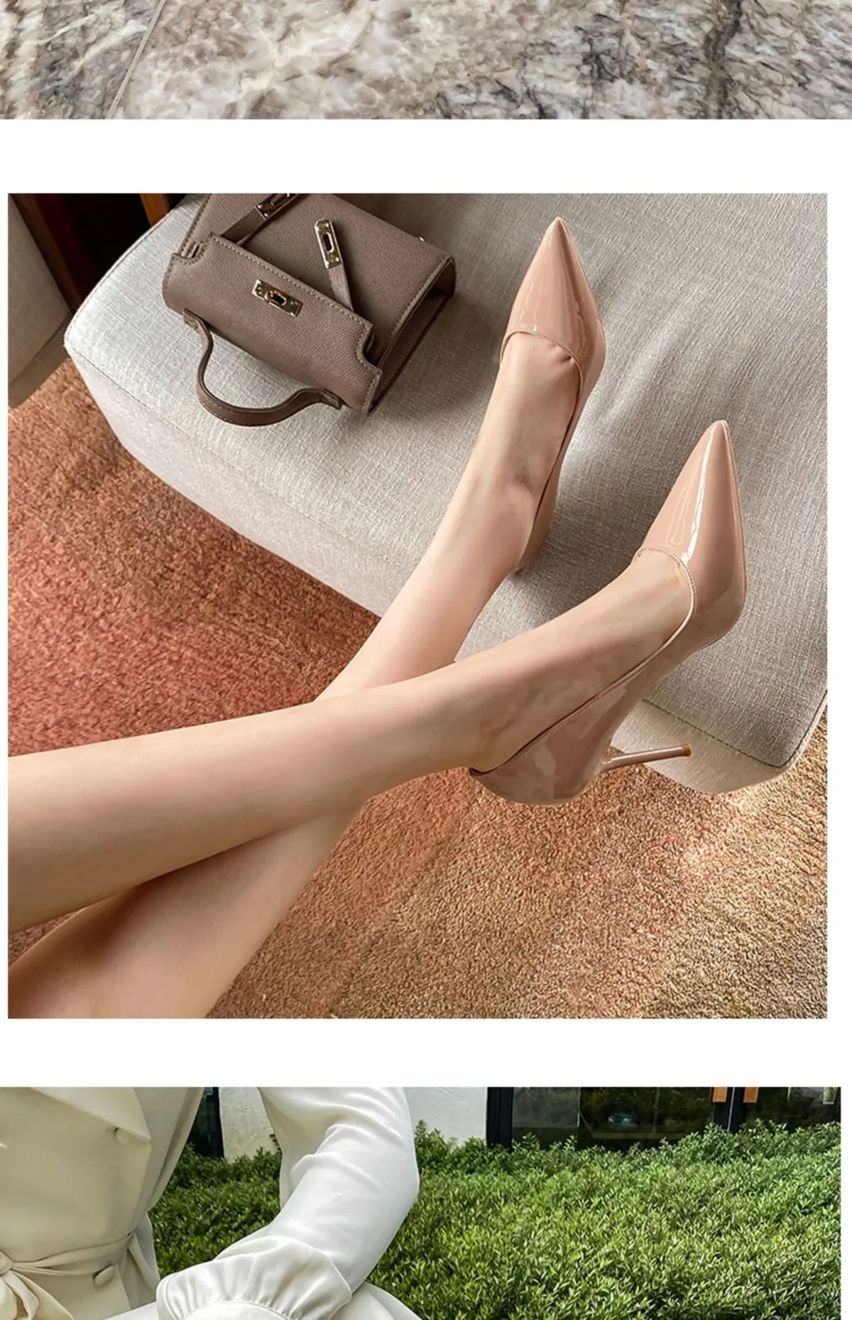 Elegant Nude Leather High Heels for Women - Pointed Toe Stiletto Heel - New 2024 Spring/Autumn/Winter Black Single Layer Shoes showcase 16