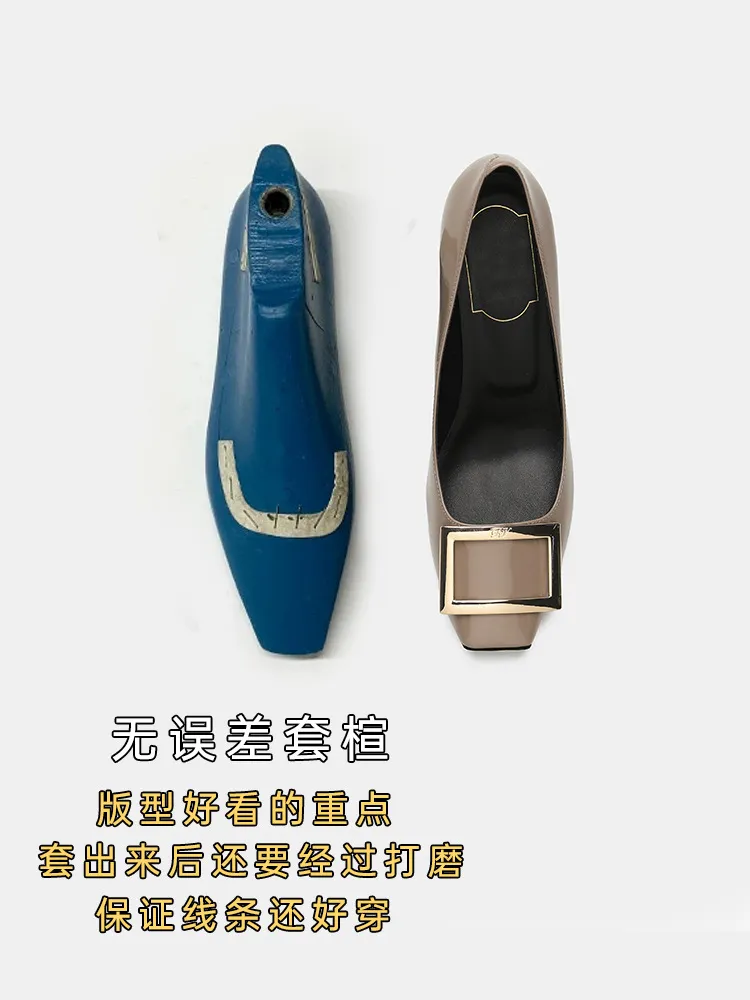Women's Patent Leather High Heels - Square Buckle Chunky Heel Court Shoes - Elegant Office & Commuting Footwear - Spring Fashion 2026 showcase 4