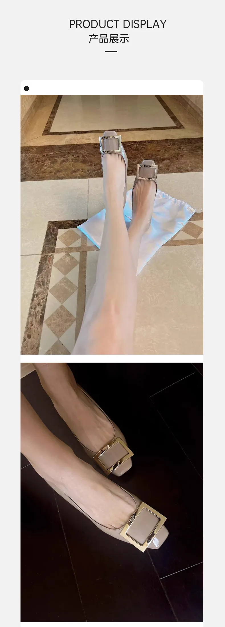 Women's Patent Leather High Heels - Square Buckle Chunky Heel Court Shoes - Elegant Office & Commuting Footwear - Spring Fashion 2026 showcase 13