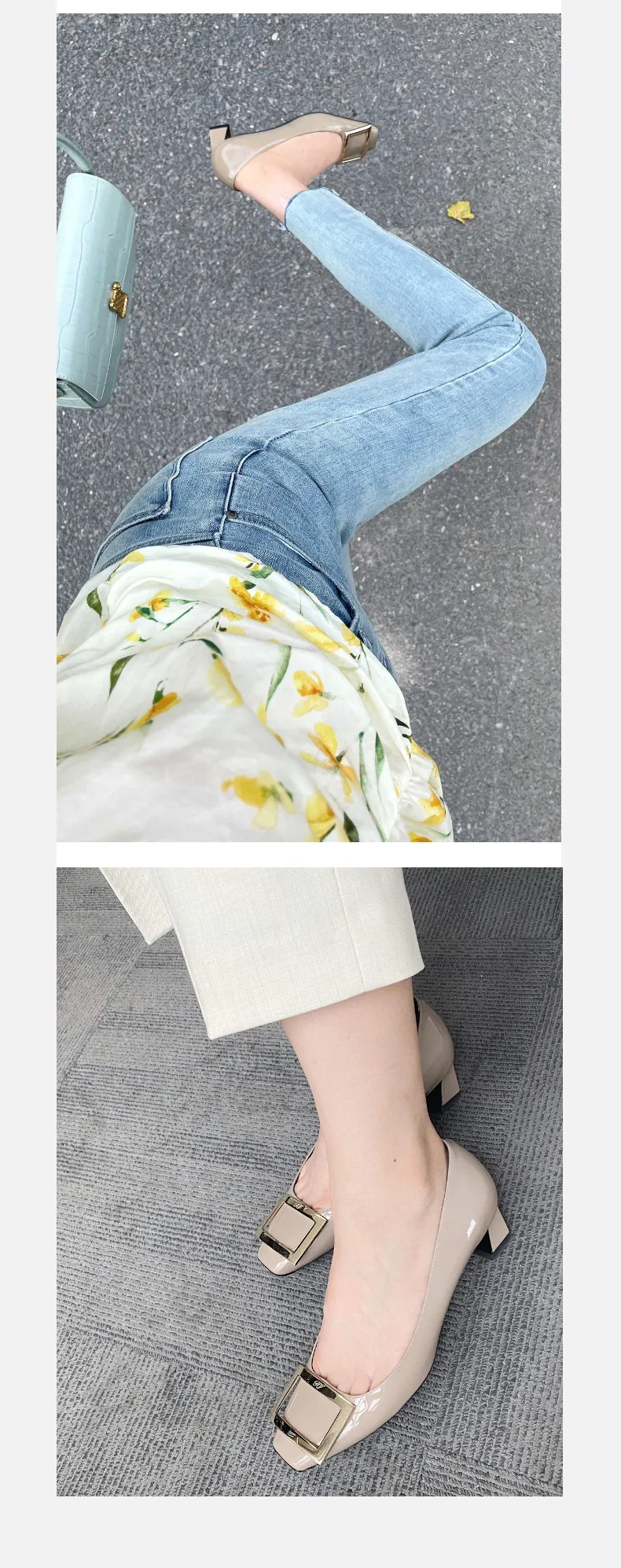 Women's Patent Leather High Heels - Square Buckle Chunky Heel Court Shoes - Elegant Office & Commuting Footwear - Spring Fashion 2026 showcase 14