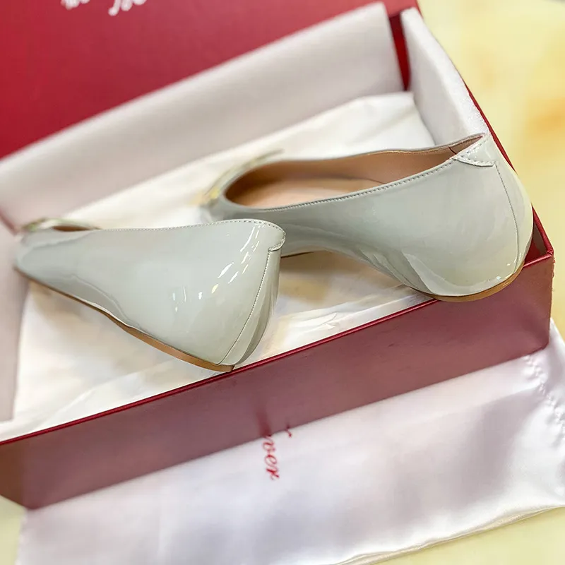 Women's Genuine Leather Flat Shoes with Square Buckle - Handmade High-End Classic Loafers, Comfortable High Heels, Factory Direct Sale showcase 5
