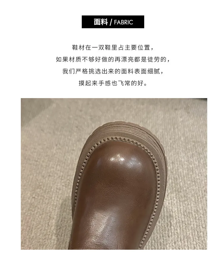 Women's British Style Ankle Boots 2025 Autumn Retro Maillard Brown/Black Thick Sole Short Boots Comfortable Fashionable Ladies Footwear showcase 4