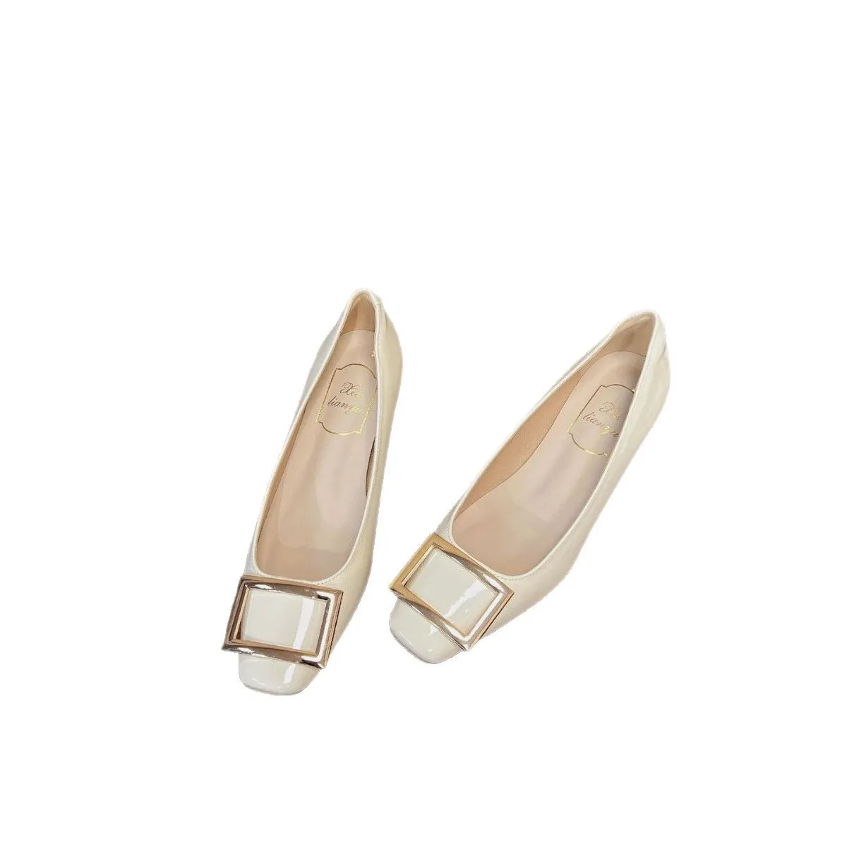 Women's Classic Square Toe Low Heel Pumps Elegant Buckle Slip-On Shoes Comfortable Soft Sole Office Commute Dress Shoes thumbnail 5