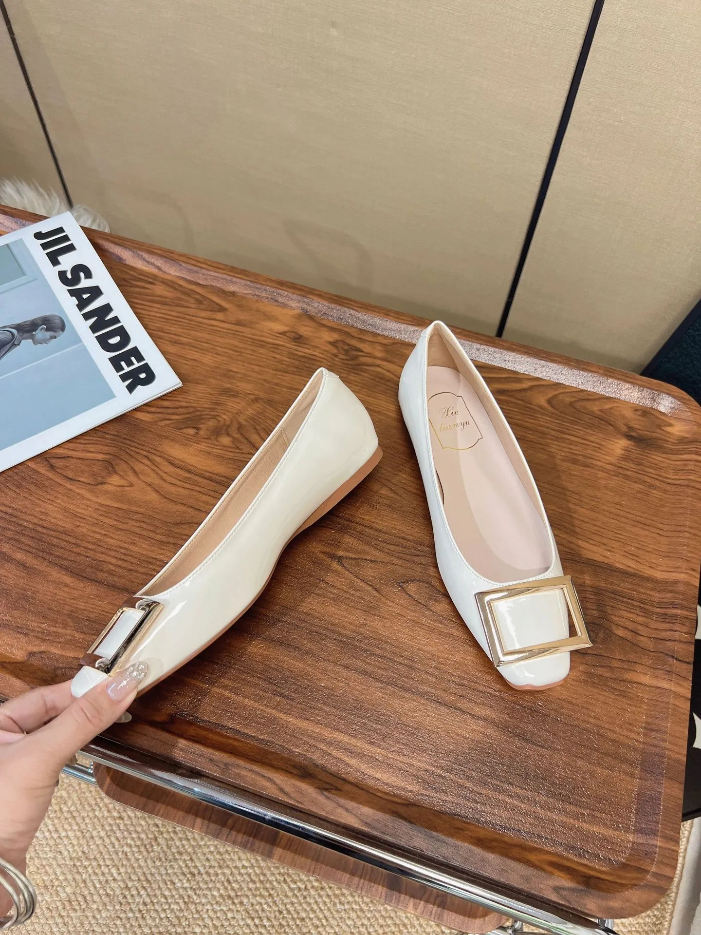 Women's Classic Square Toe Low Heel Pumps Elegant Buckle Slip-On Shoes Comfortable Soft Sole Office Commute Dress Shoes thumbnail 8
