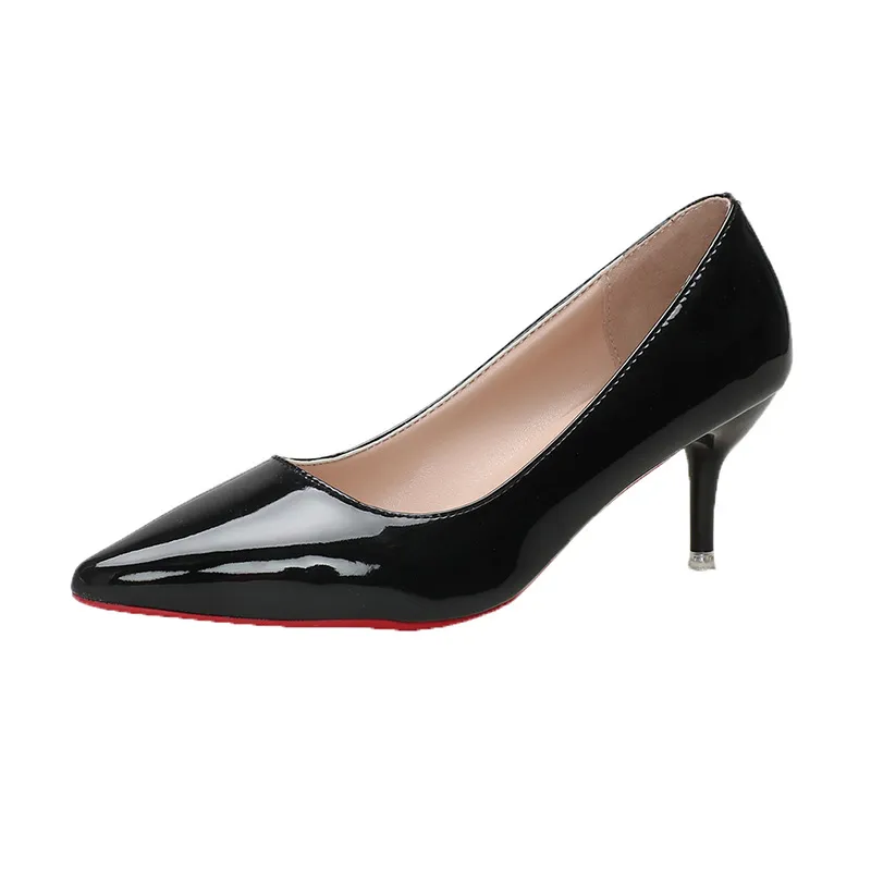 Women's Sexy Black High Heels with Red Soles - Pointed Toe Stiletto Pumps for Flirting, Spring Fashion, Elegant Party Shoes thumbnail 6