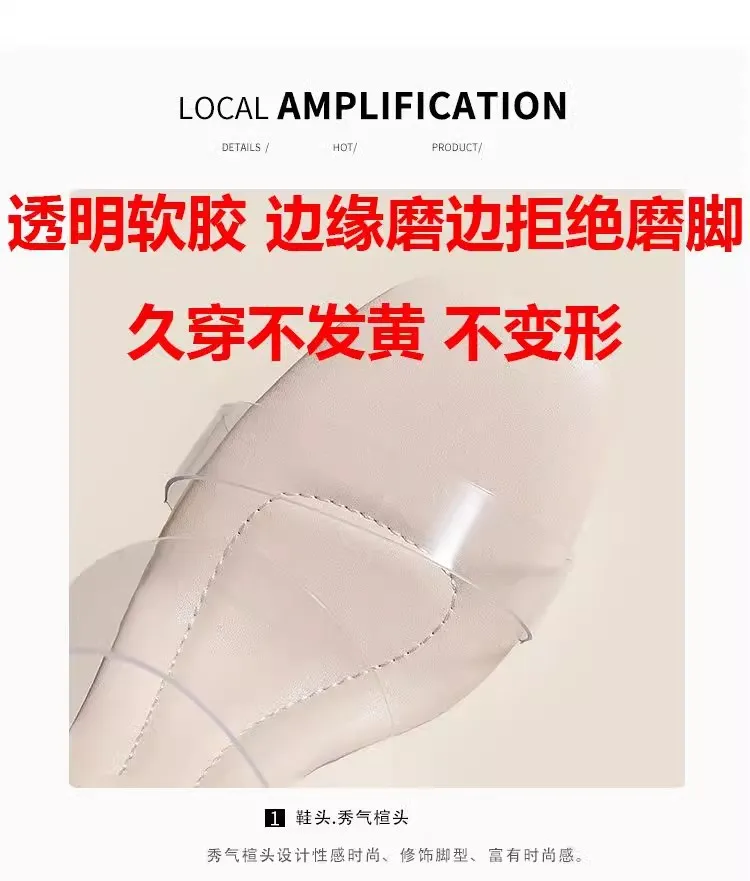 Women's Sheepskin High Heel Sandals - Transparent Crystal Heel, Summer Fashion, Comfortable Outer Wear Shoes for Ladies showcase 5