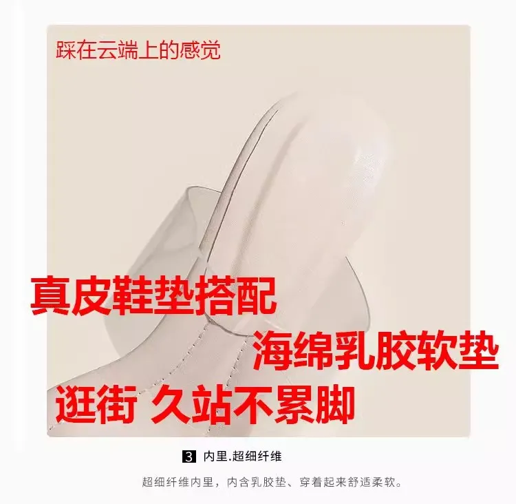 Women's Sheepskin High Heel Sandals - Transparent Crystal Heel, Summer Fashion, Comfortable Outer Wear Shoes for Ladies showcase 4