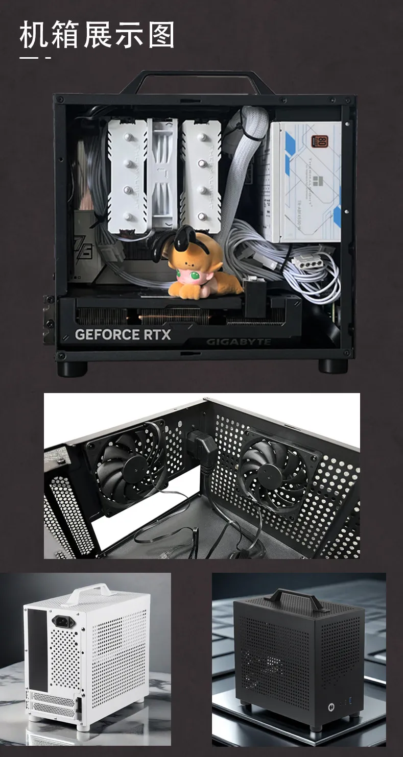 SKTC A17 SGCC Mini ITX PC Case, Small Form Factor Chassis, Supports SFX Power Supply, 21cm Graphics Card for Desktop Computer showcase 2