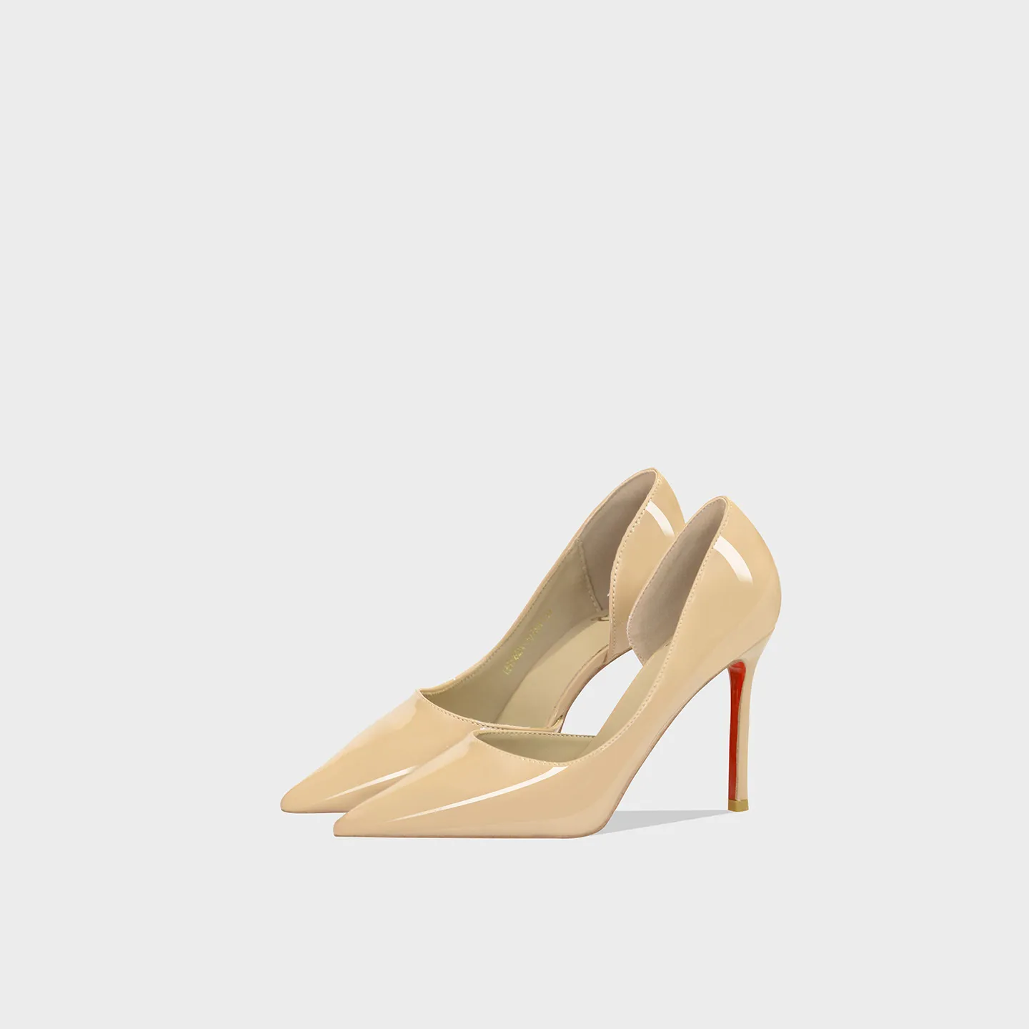 Women's Nude Pointed Toe High Heels - Red Bottom Stilettos, Korean Style, Comfortable, Versatile Spring Fashion Dress Shoes thumbnail 6