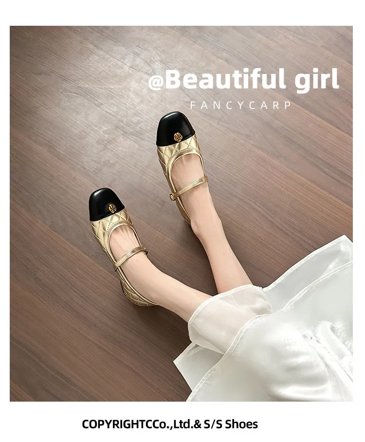 Women's Mary Jane High Heels Genuine Lambskin Leather 7cm Hidden Wedge Heel Pointed Toe Classic Pumps Comfortable Work Shoes showcase 9