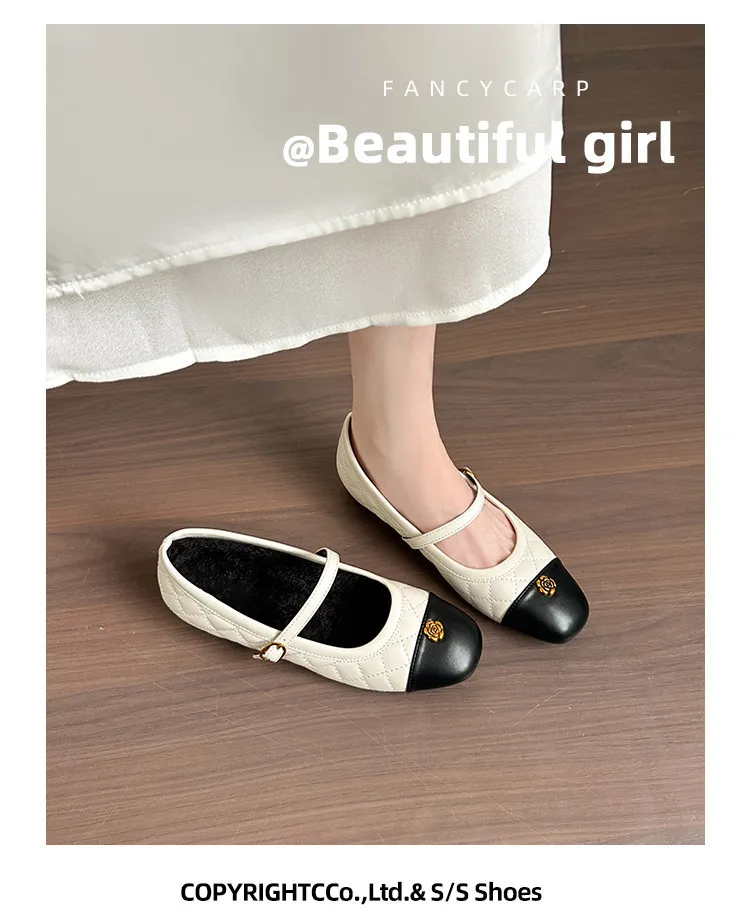 Women's Mary Jane High Heels Genuine Lambskin Leather 7cm Hidden Wedge Heel Pointed Toe Classic Pumps Comfortable Work Shoes showcase 7