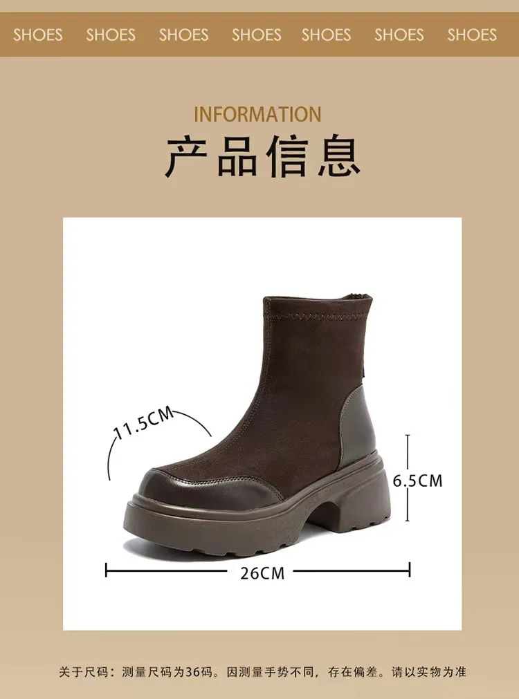 Women's Black Ankle Boots Fleece Lined - Stylish British Style Short Boots for Spring & Autumn 2024 - Comfortable All-Match Skinny Booties showcase 2
