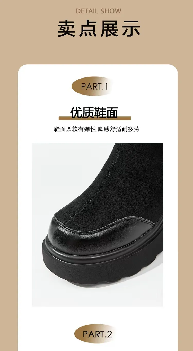 Women's Black Ankle Boots Fleece Lined - Stylish British Style Short Boots for Spring & Autumn 2024 - Comfortable All-Match Skinny Booties showcase 3